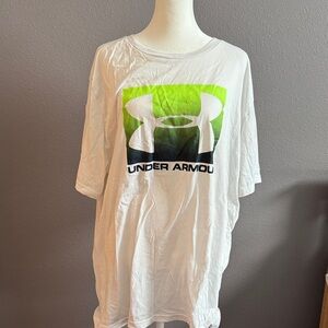 Under Armour White Tee with Neon Green Logo